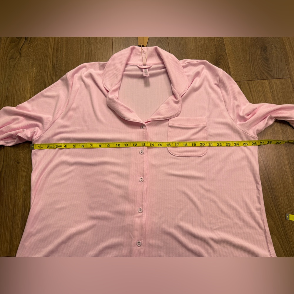 NWT Skims Soft Lounge Rib Sleep Pajama Set Pink Cherry Blossom Size 2X - Picture 12 of 16